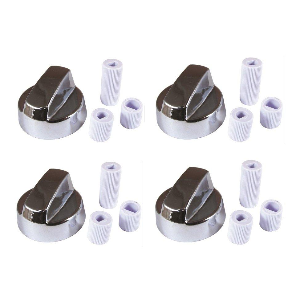 4YourHome C 4Pack Silver Chrome Generic Universal Control Knob w/12