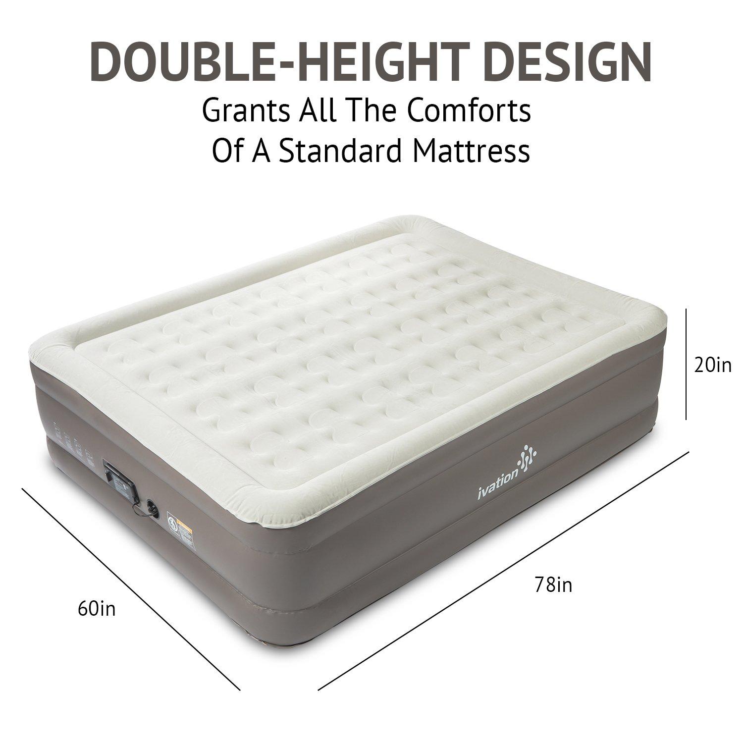 Ivation Premium Comfort Inflatable Air Mattress (Queen) Blow Up Air Bed w/28 840102160659 eBay