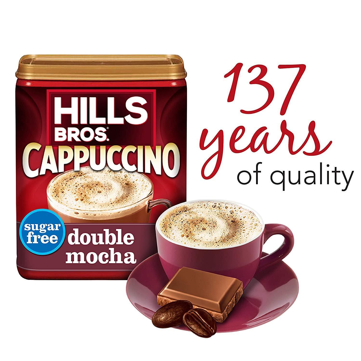 Hills Bros. Sugar-free Double Mocha Cappuccino, 12-oz. Canister Pack of