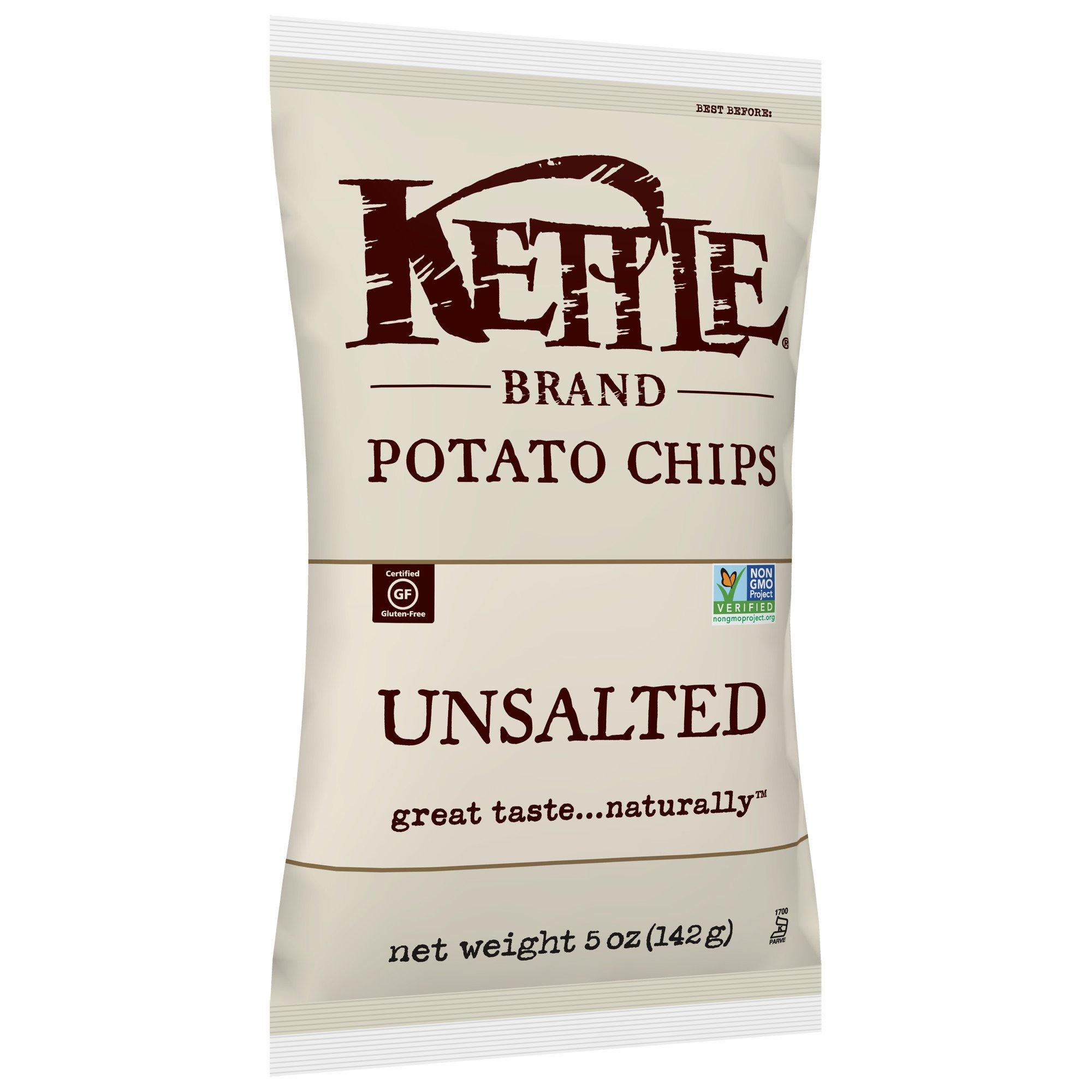 Kettle Brand Potato Chips, Unsalted, 5 Ounce Bags (Pack of 15) eBay