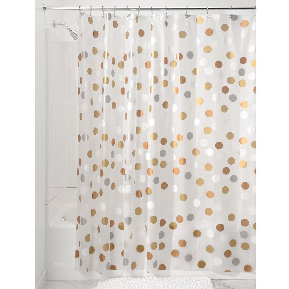 iDesign Gilly Dot PEVA Shower Curtain, Mold & Mildew Resistant, Water