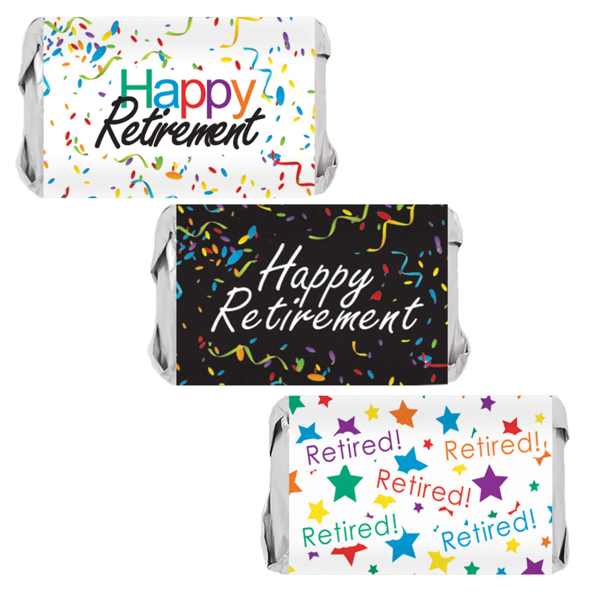 Happy Retirement Party Mini Candy Bar Wrappers 45 Stickers eBay