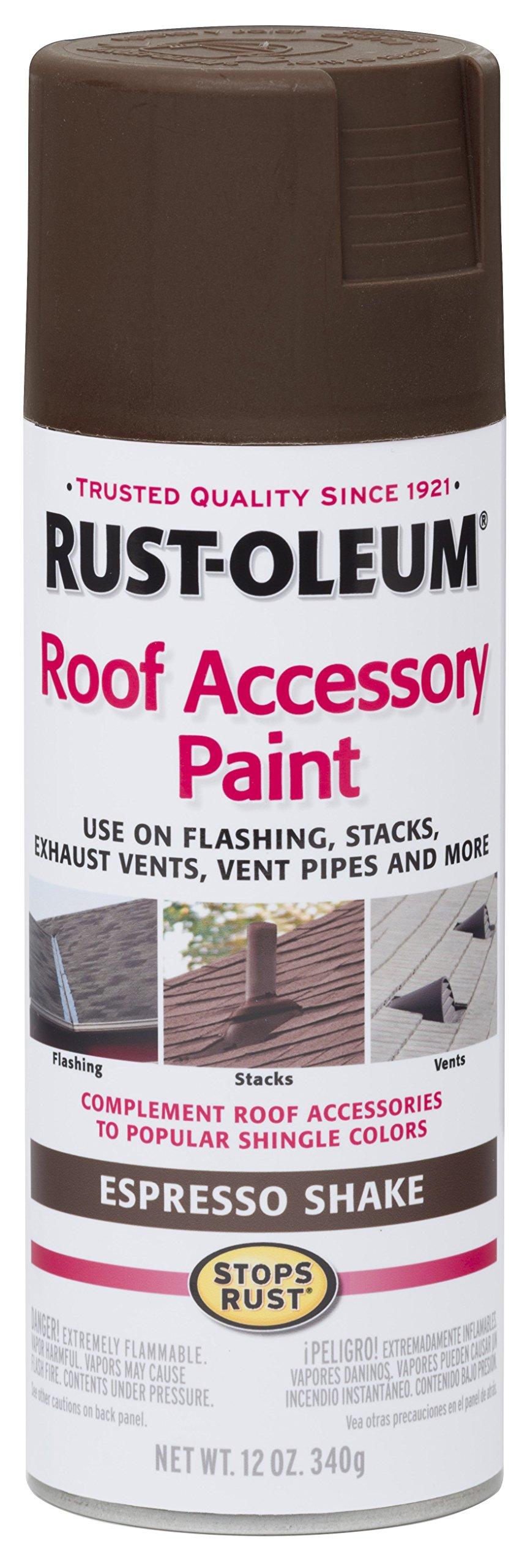 RustOleum 286117 Roof Accessory Spray Paint, 12 oz, Espresso Shake
