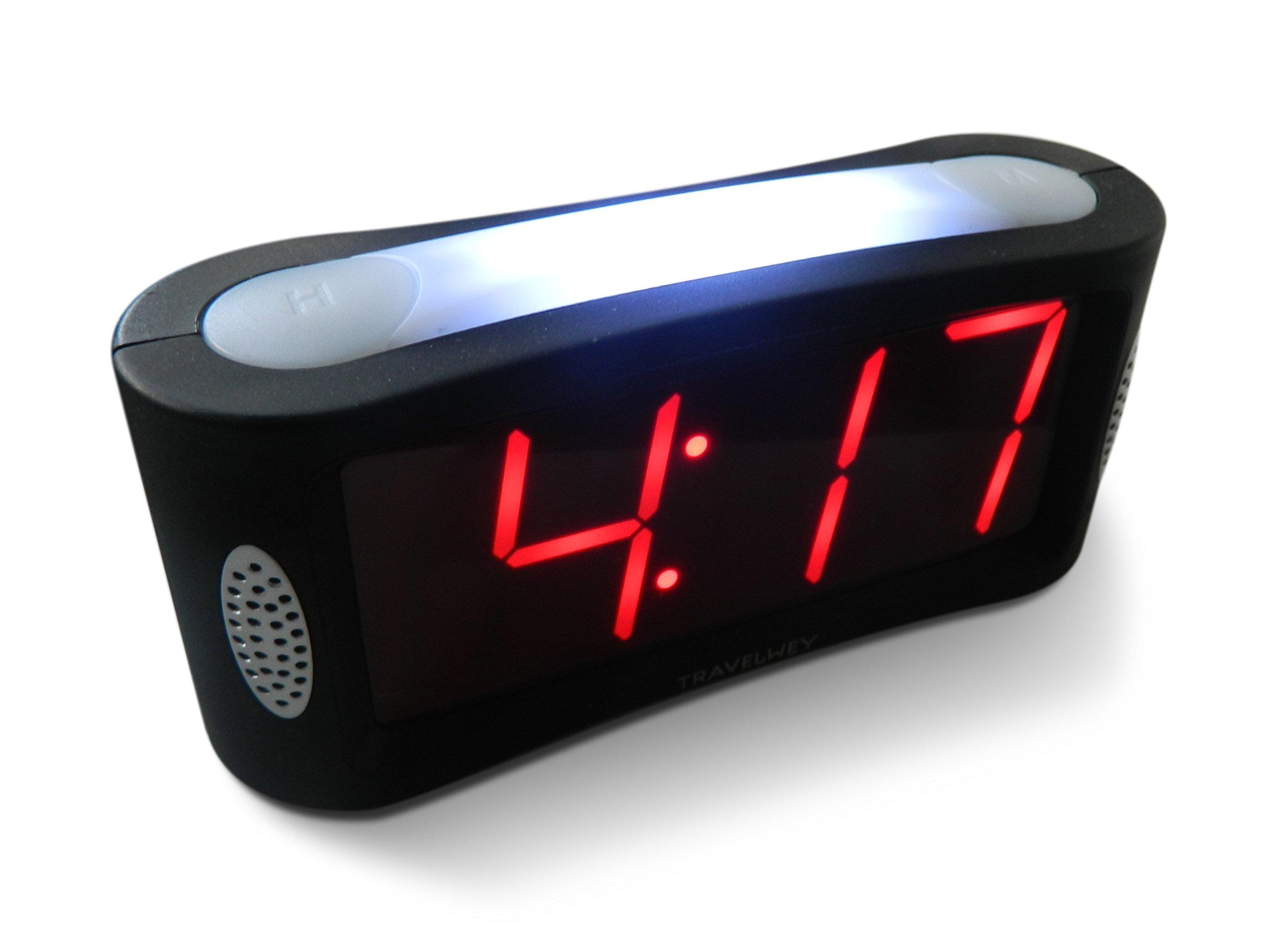 Travelwey Home LED Digital Alarm Clock Outlet Powered, No Frills