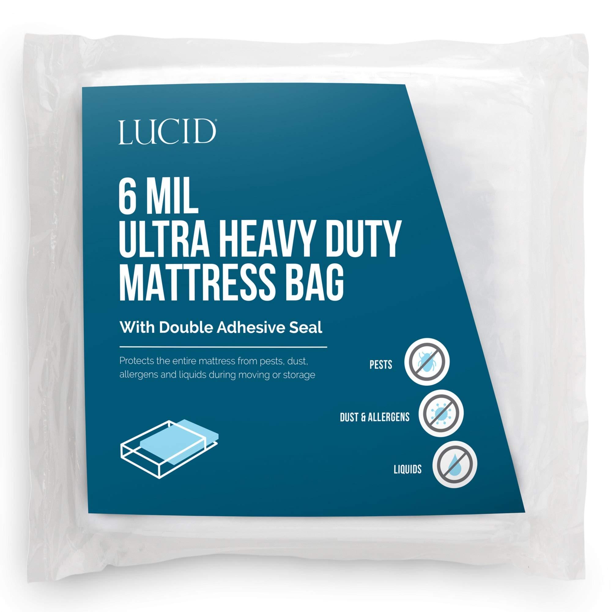 LUCID, Storage or Disposal 6 Mil Ultra Heavy Duty Mattress Bag for