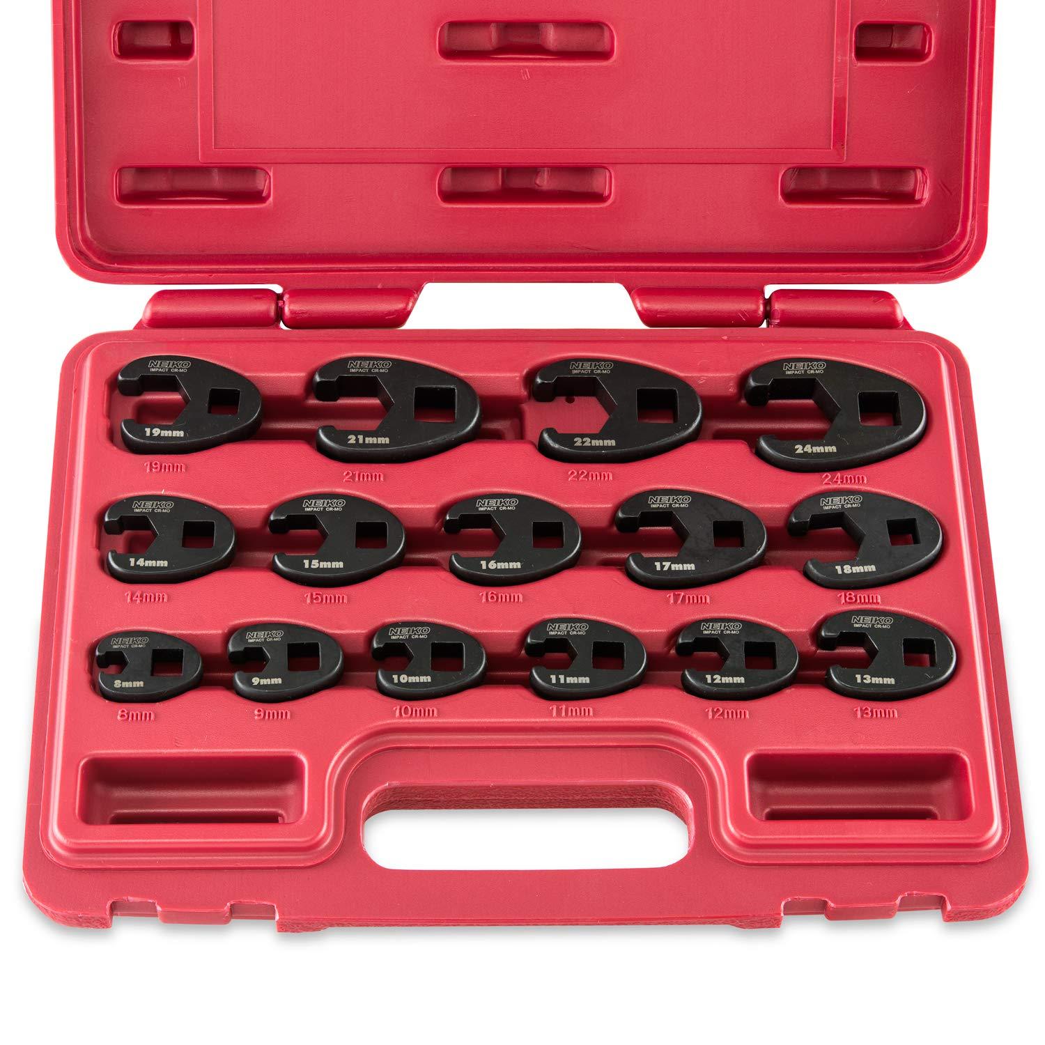 Neiko 03324A 3/8" and 1/2Inch Drive Crowfoot Flare Nut Wrench Set