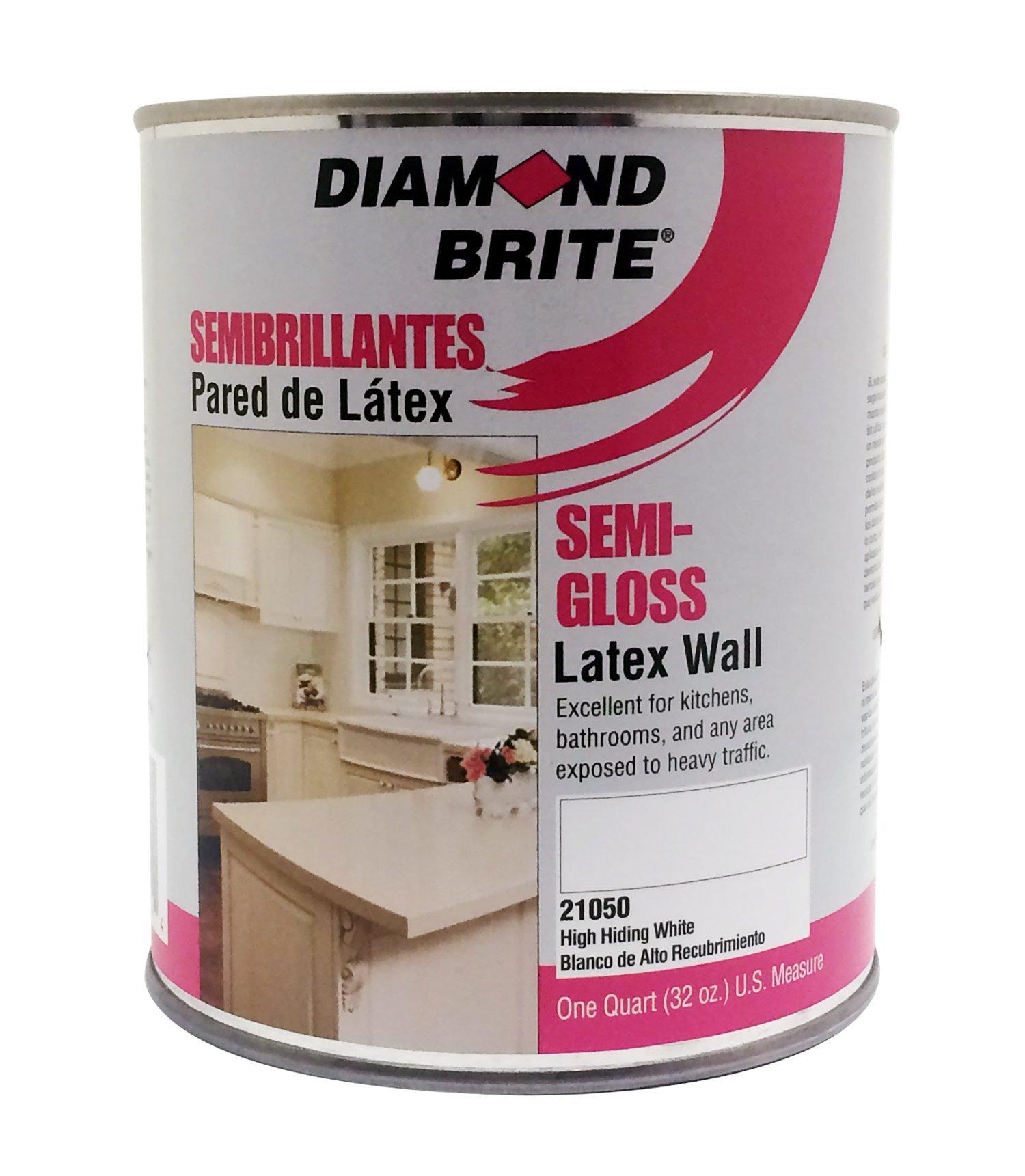 Diamond Brite Paint 21050 1 Quart Semi Gloss Latex Paint High Hiding White 760968210544 eBay