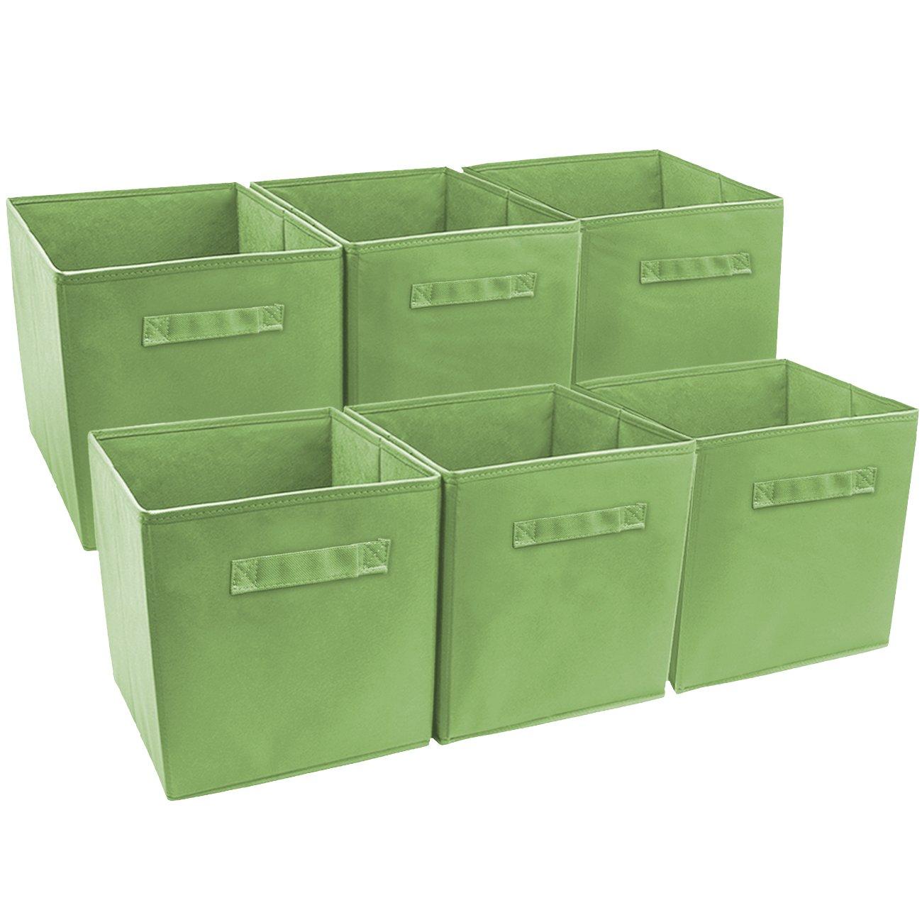 Pastel Multi-Color, 6 Pack Sorbus Foldable Storage Cube Basket Bin
