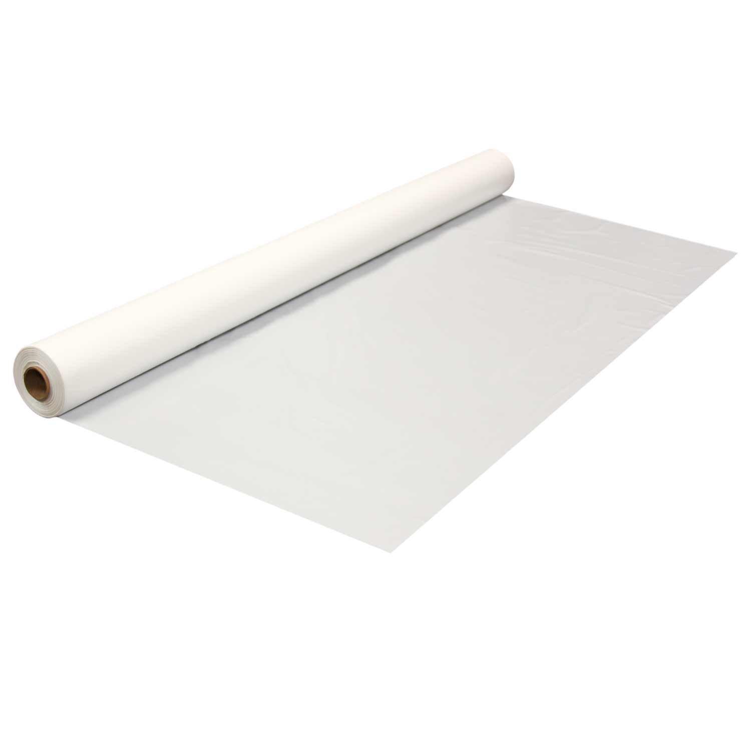 Party Essentials 1403WH Banquet Roll Plastic Tablecover, 300' Length x
