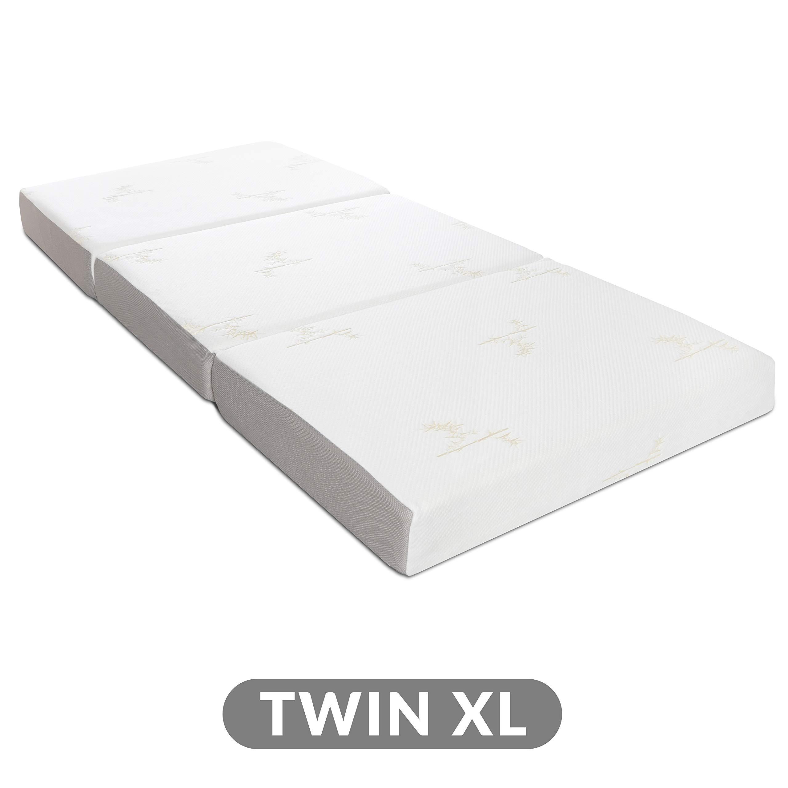Milliard Tri Folding Memory Foam Mattress with Washable Cover Twin XL